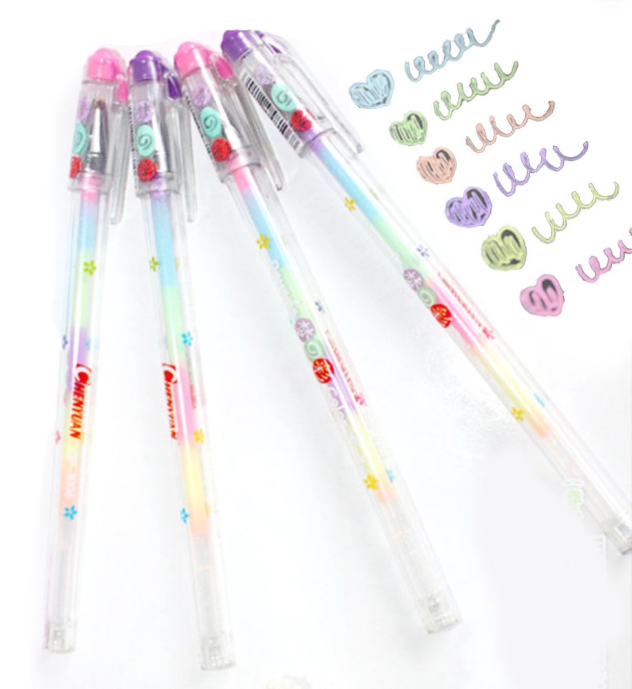 Amazon | DCMA 文房具 マーブル 虹色 カラー ボールペン お絵かき